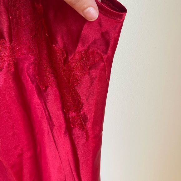 Natori Red Slip Satin Slip Dress Size Large - Picture 6 of 8